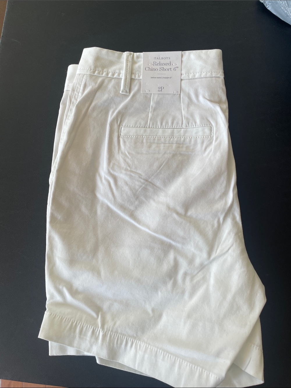 Talbots White Relaxed Chino Shorts
